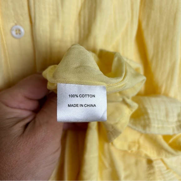 Victoria Dunn Loungewear Butter Yellow Button Front Dress POCKETS! NWOT SZXL - Picture 5 of 6